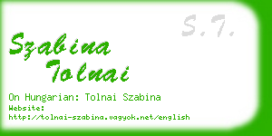 szabina tolnai business card